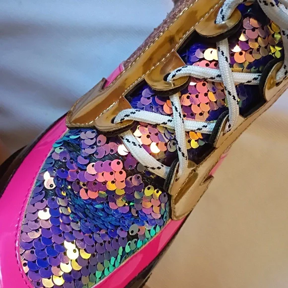 Colorful Glitter Platform Ankle Boots - Picture 10 of 10